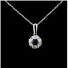 Image 1 : 18K White Gold 0.36ct Sapphire & 0.46ct Diamond Pe