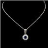 Image 2 : 18K White Gold 0.36ct Sapphire & 0.46ct Diamond Pe