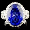 Image 1 : 18K Gold 8.59ct Tanzanite & 1.49ctw Diamond Ring