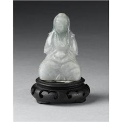 Chinese carved jade/hardstone figure of a woman
