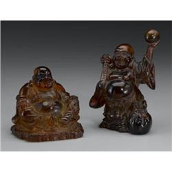Pair of Chinese amberine Buddai