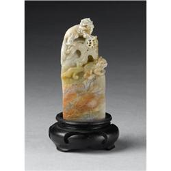 Chinese carved hardstone group