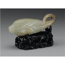 Chinese carved jade/hardstone corn husk