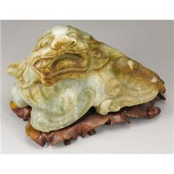 Chinese carved jade fo lion