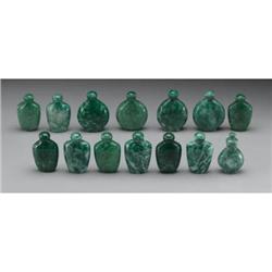Chinese carved jade/hardstone snuff bottles