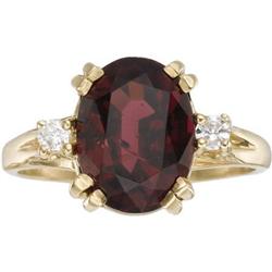 Rhodolite Garnet, Diamond, Gold Ring