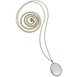 Rock Crystal Quartz, Gold Locket-Necklace