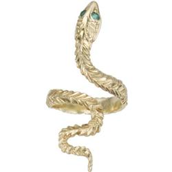 Emerald, Gold Snake Ring