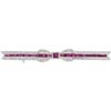 Image 1 : Ruby, Diamond, White Gold Bar Brooch