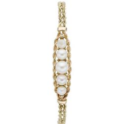 Cultured Pearl, Diamond, Gold Bracelet
