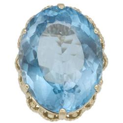 Blue Topaz, Gold Ring