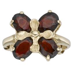 Garnet, Gold Butterfly Ring