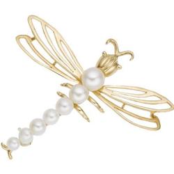 Freshwater Cultured Pearl, Gold Brooch