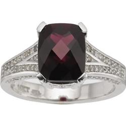 Rhodolite Garnet, Diamond, White Gold Ring