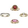 Image 1 : Diamond, Manmade Stone, Gold Ring Lot