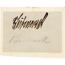 Otto von Bismarck Autograph Card,