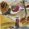 Image 2 : Moshe Leider, Framed Original Mixed Media Watercolor Painting, Hand Signed with Letter of Authentici
