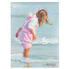 Image 3 : Lucelle Raad, "Little Surfer" Framed Original Acrylic Painting on Board, Hand Signed with Letter of 