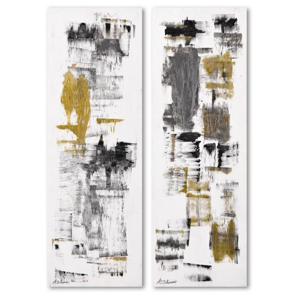 David Ashouri, "All That Jazz" Original Acrylic Diptych Painting on Gallery Wrapped Canvas, Hand Sig