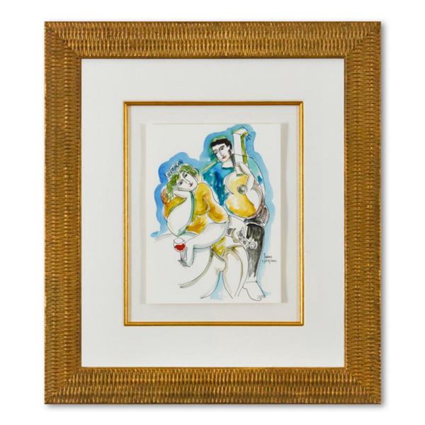 Yuroz, Framed Original Mixed Media Watercolor Painting, Hand Signed with Letter of Authenticity.