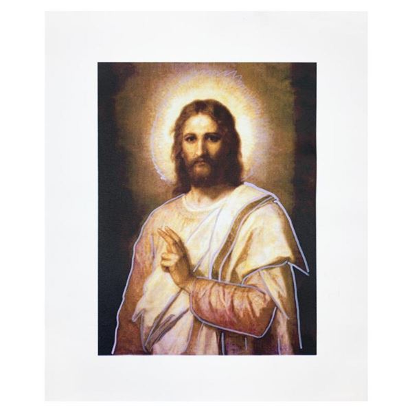 Steve Kaufman (1960-2010) "Jesus Peace (State 2)" Hand Signed and Numbered Limited Edition Hand Pull