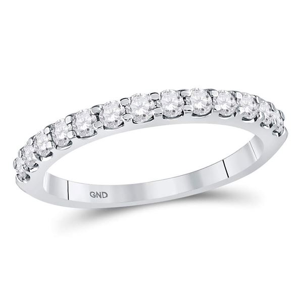 Round Diamond Wedding Anniversary Band 1/2 Cttw 14KT White Gold