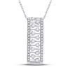 Image 1 : Round Diamond Rectangular Fashion Necklace 1/3 Cttw 14KT White Gold