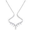Round Diamond Modern-V Fashion Necklace 1/4 Cttw 14KT White Gold