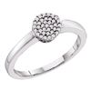 Round Diamond Cluster Ring 1/8 Cttw 10KT White Gold
