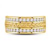 Image 2 : Round Diamond Braid Wedding Band Ring 1 Cttw 14KT Yellow Gold
