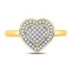 Image 2 : Round Diamond Heart Ring 1/6 Cttw 10KT Yellow Gold