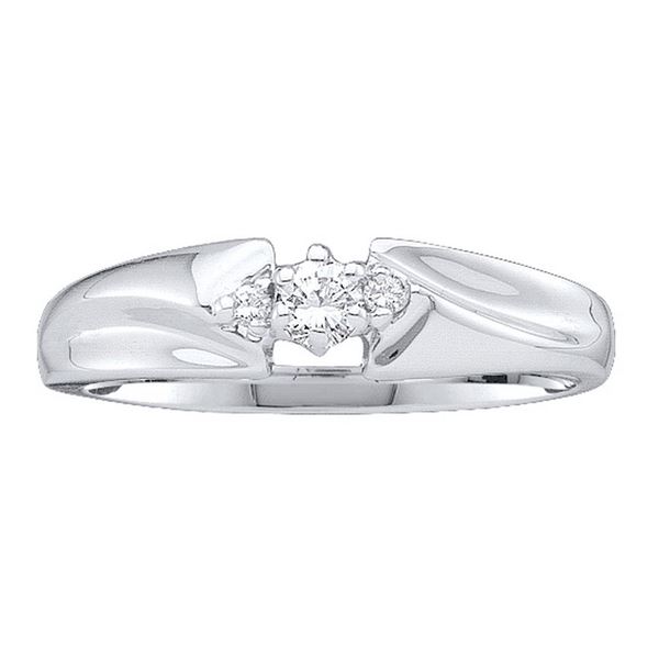 Round Diamond 3-stone Promise Ring 1/10 Cttw 10KT White Gold