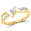 Image 1 : Round Diamond Solitaire Promise Ring 1/10 Cttw 10KT Yellow Gold