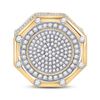 Image 2 : Round Diamond Octagon Cluster Ring 2-3/4 Cttw 14KT Yellow Gold
