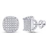 Image 1 : Round Diamond Square Stud Earrings 1/3 Cttw 10KT White Gold