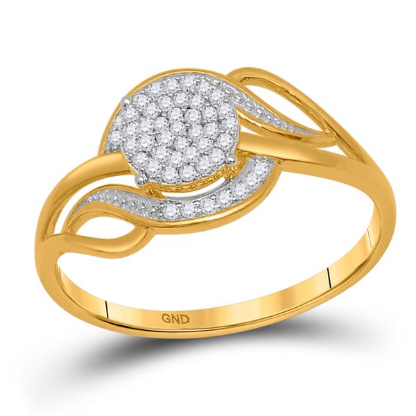 Round Diamond Cluster Ring 1/6 Cttw 10KT Yellow Gold