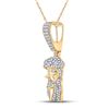 Image 2 : Round Diamond Jesus Face Charm Pendant 1/2 Cttw 10KT Yellow Gold