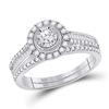 Image 1 : Diamond Bridal Wedding Ring Band Set 5/8 Cttw 10KT White Gold