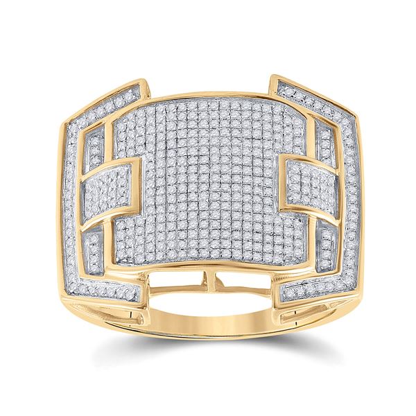 Round Diamond Cluster Ring 5/8 Cttw 10KT Yellow Gold