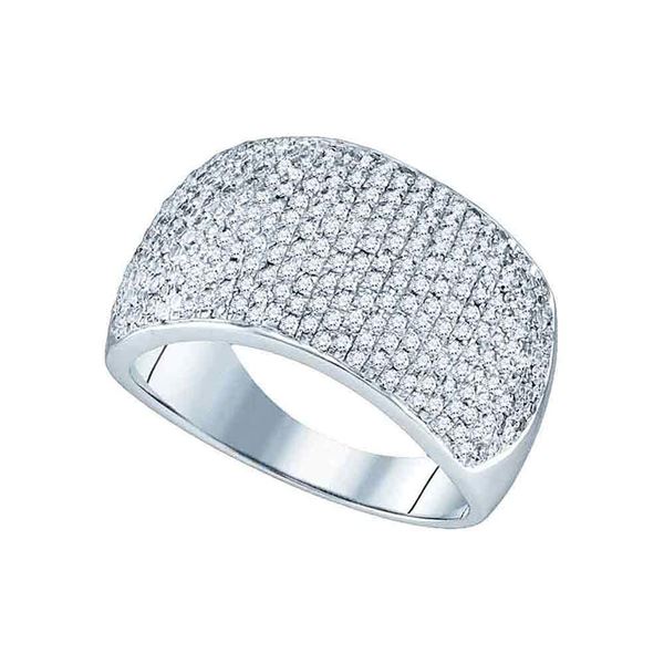 Round Diamond Pave Band Ring 1 Cttw 10KT White Gold