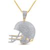 Image 1 : Round Diamond Football Helmet Charm Pendant 3/4 Cttw 10KT Yellow Gold