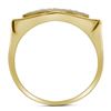 Image 2 : Round Diamond Rectangle Cluster Ring 1/2 Cttw 10KT Yellow Gold