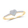 Image 1 : Round Diamond Slender Heart Ring 1/20 Cttw 14KT Yellow Gold