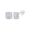 Round Diamond Square Earrings 1/5 Cttw 10KT White Gold