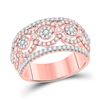 Image 1 : Round Diamond Flower Cluster Band Ring 7/8 Cttw 14KT Rose Gold