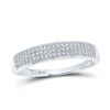 Round Diamond Wedding Pave Band Ring 1/5 Cttw 10KT White Gold