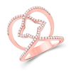 Image 1 : Round Diamond Starburst Negative Space Ring 1/2 Cttw 14KT Rose Gold