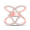 Image 2 : Round Diamond Starburst Negative Space Ring 1/2 Cttw 14KT Rose Gold