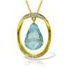 Genuine 11.60 ctw Blue Topaz & Diamond Necklace 14KT Yellow Gold - REF-112F2Z