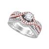 Diamond Bridal Wedding Ring Band Set 1 Cttw 14KT White Gold